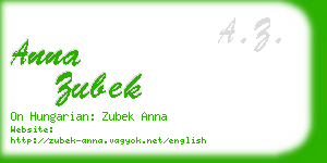 anna zubek business card